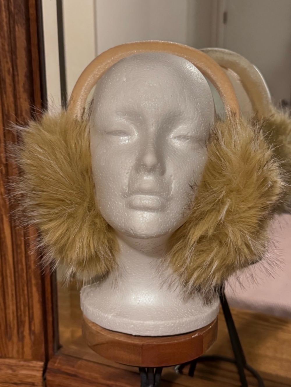 Anthropologie NWT Faux Fur Ear Muffs in Camel/Tan